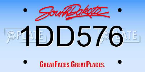 1DD576 South Dakota License Plate