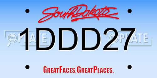 1DDD27 South Dakota License Plate