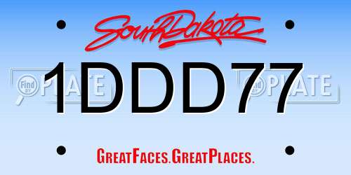 1DDD77 South Dakota License Plate