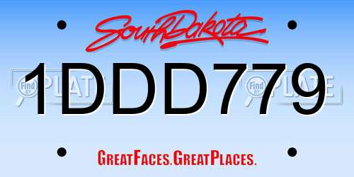 1DDD779 South Dakota License Plate