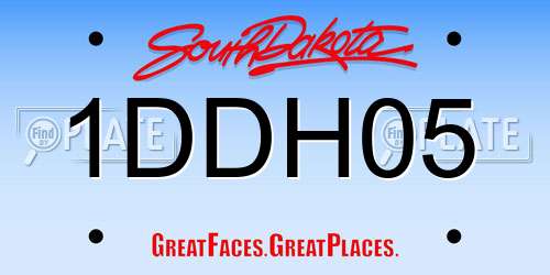 1DDH05 South Dakota License Plate