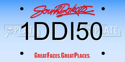 1DDI50 South Dakota License Plate
