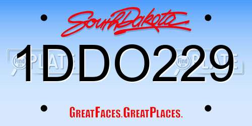 1DDO229 South Dakota License Plate