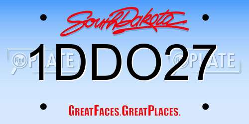 1DDO27 South Dakota License Plate