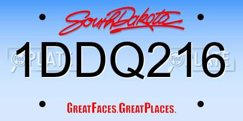1DDQ216 South Dakota License Plate