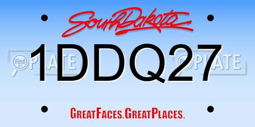 1DDQ27 South Dakota License Plate