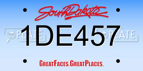 1DE457 South Dakota License Plate