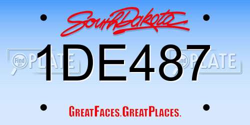 1DE487 South Dakota License Plate