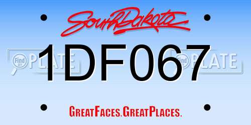 1DF067 South Dakota License Plate