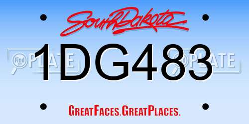 1DG483 South Dakota License Plate