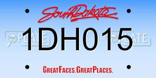 1DH015 South Dakota License Plate