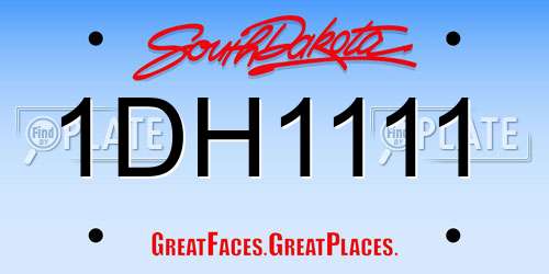 1DH1111 South Dakota License Plate