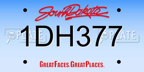 1DH377 South Dakota License Plate