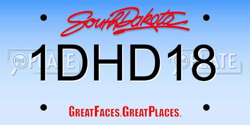 1DHD18 South Dakota License Plate