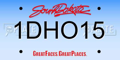 1DHO15 South Dakota License Plate