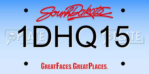 1DHQ15 South Dakota License Plate
