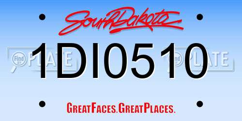 1DI0510 South Dakota License Plate