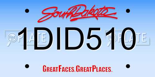 1DID510 South Dakota License Plate