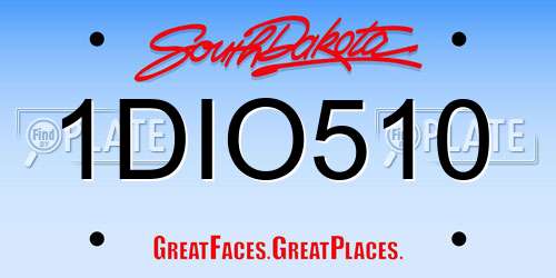 1DIO510 South Dakota License Plate