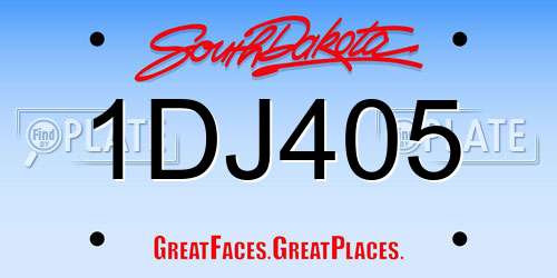 1DJ405 South Dakota License Plate