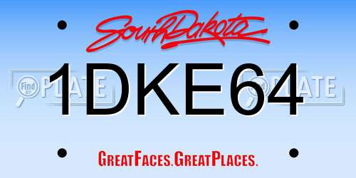 1DKE64 South Dakota License Plate