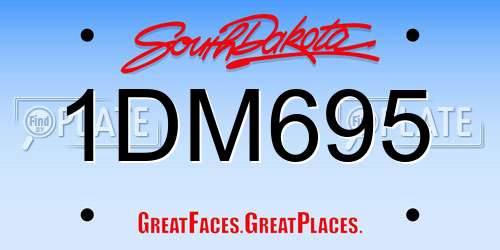 1DM695 South Dakota License Plate