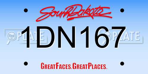 1DN167 South Dakota License Plate