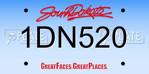 1DN520 South Dakota License Plate