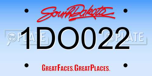 1DO022 South Dakota License Plate