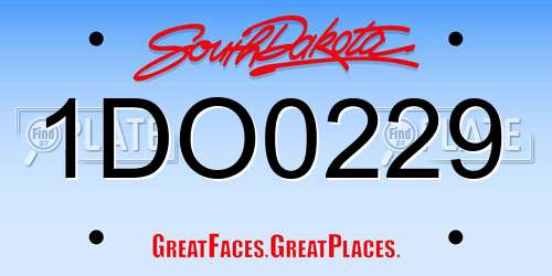 1DO0229 South Dakota License Plate
