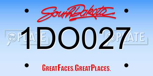 1DO027 South Dakota License Plate