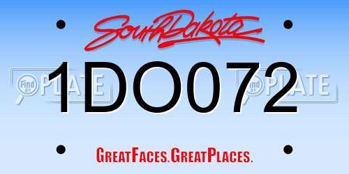 1DO072 South Dakota License Plate