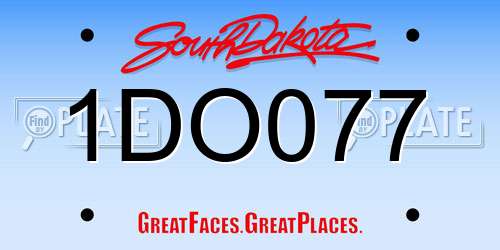 1DO077 South Dakota License Plate