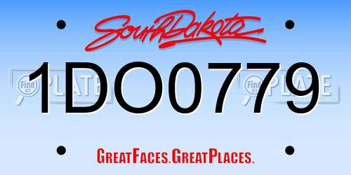 1DO0779 South Dakota License Plate