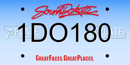 1DO180 South Dakota License Plate