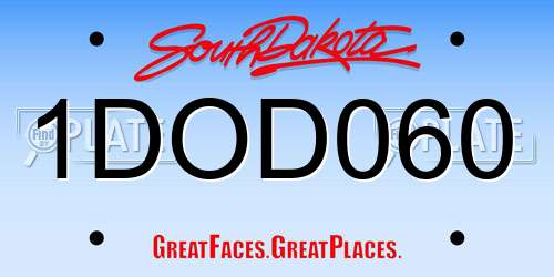 1DOD060 South Dakota License Plate