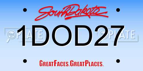 1DOD27 South Dakota License Plate