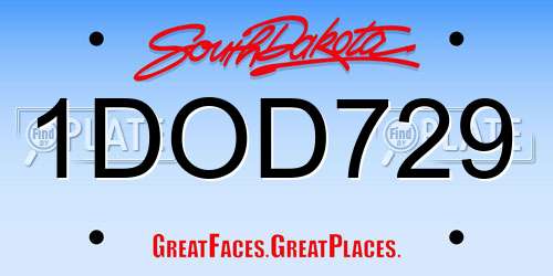 1DOD729 South Dakota License Plate