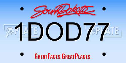 1DOD77 South Dakota License Plate