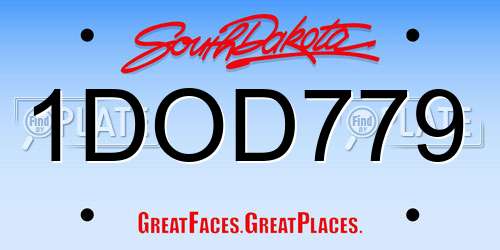 1DOD779 South Dakota License Plate