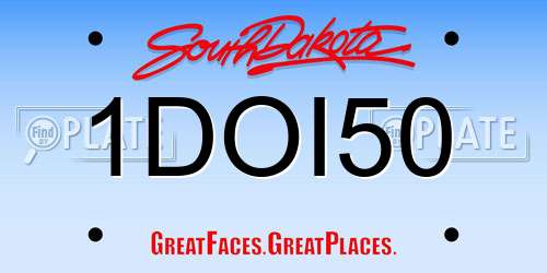 1DOI50 South Dakota License Plate
