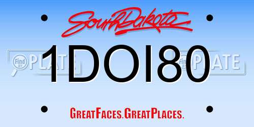 1DOI80 South Dakota License Plate