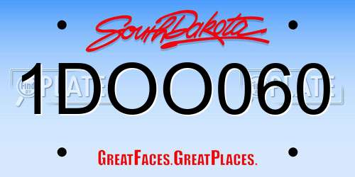 1DOO060 South Dakota License Plate