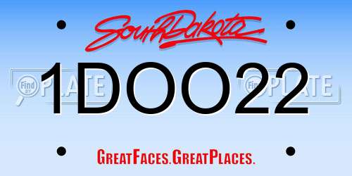 1DOO22 South Dakota License Plate