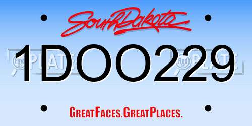 1DOO229 South Dakota License Plate