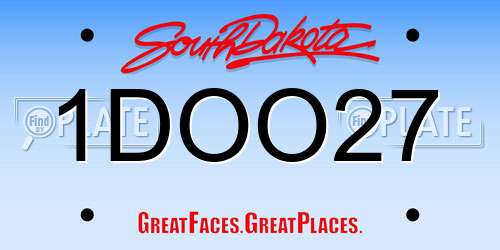 1DOO27 South Dakota License Plate