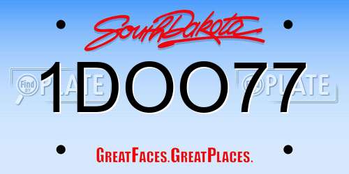 1DOO77 South Dakota License Plate