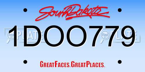 1DOO779 South Dakota License Plate