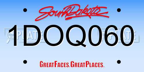 1DOQ060 South Dakota License Plate