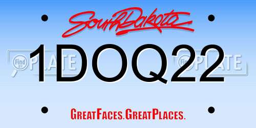 1DOQ22 South Dakota License Plate